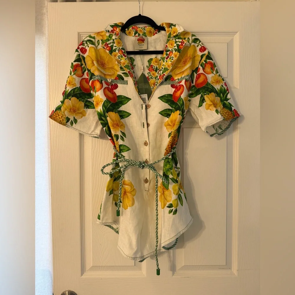 Farm Rio Linen Romper - Picture 4 of 7
